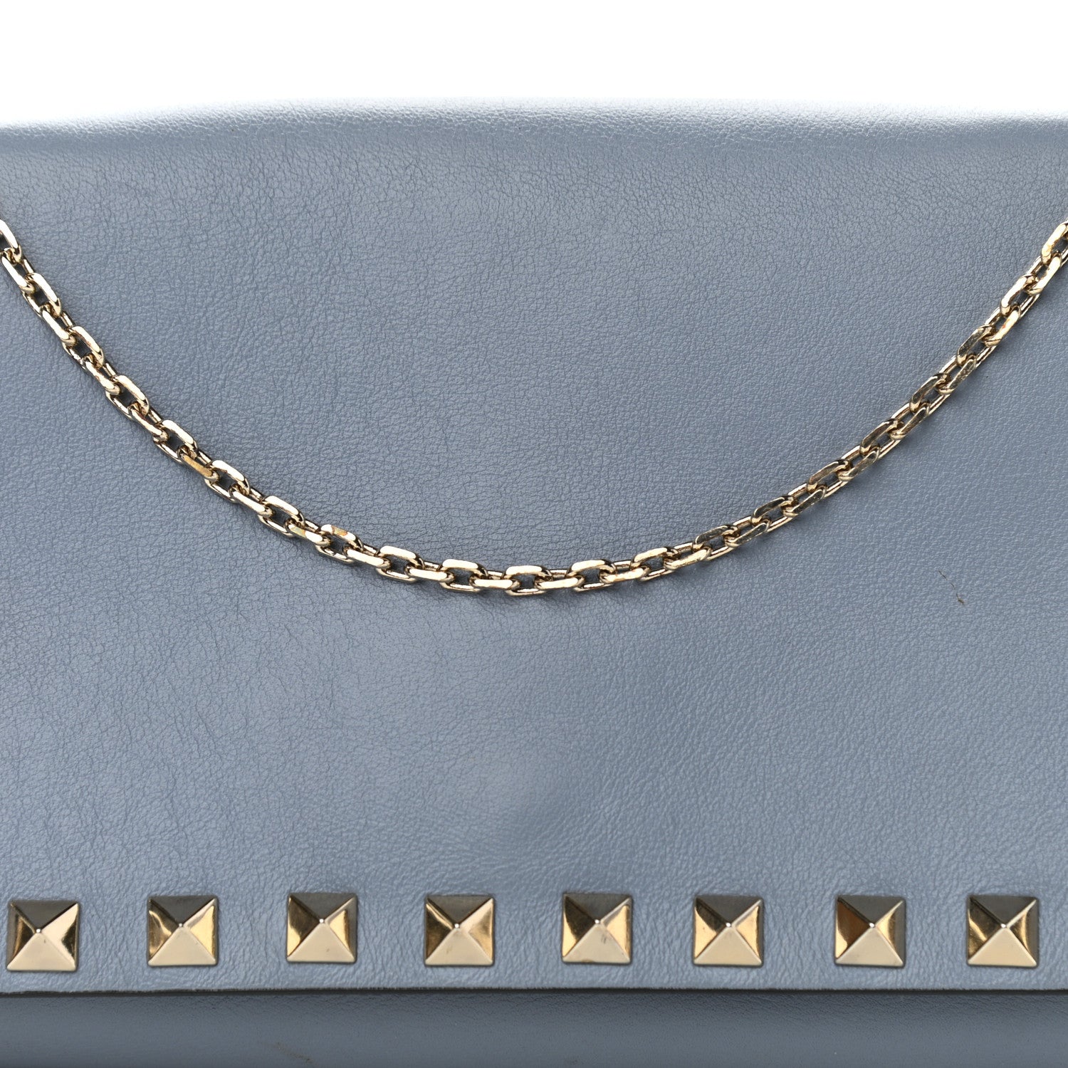 Valentino Garavani Vitello Small Rockstud Chain Flap Crossbody Bag Blue 8 of 14