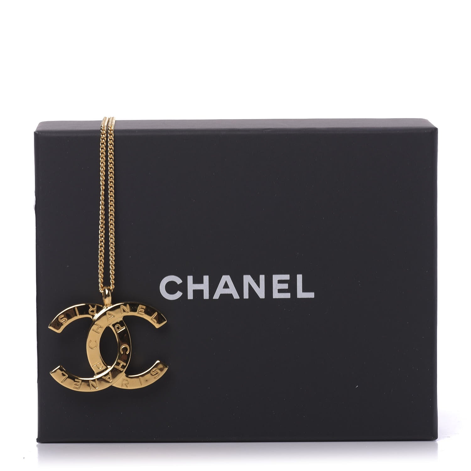 Chanel Metal CC Paris Button Necklace Gold 6 of 6