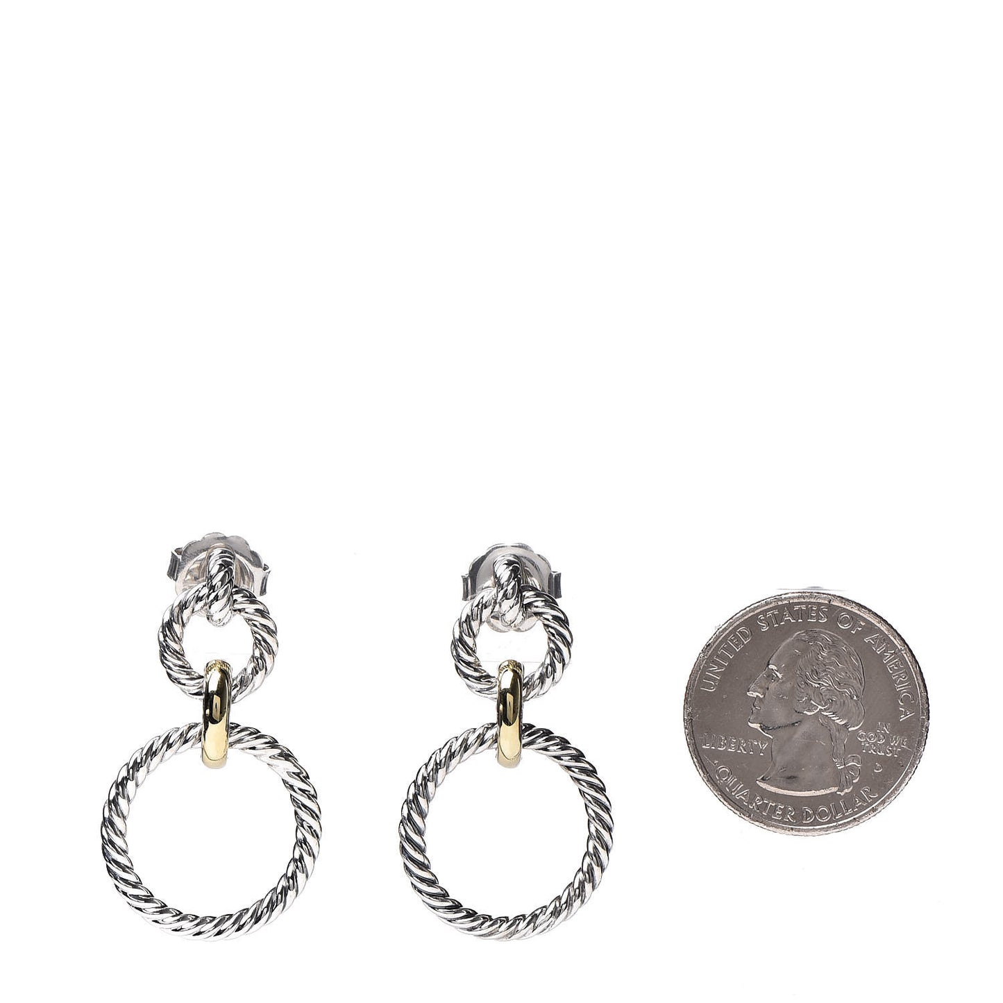 Sterling Silver 18K Yellow Gold Cable Classics Doorknocker Earrings