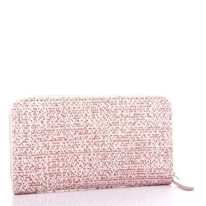 Chanel Lurex Canvas Deauville Medium Zip Around Wallet Pink 3 of 9
