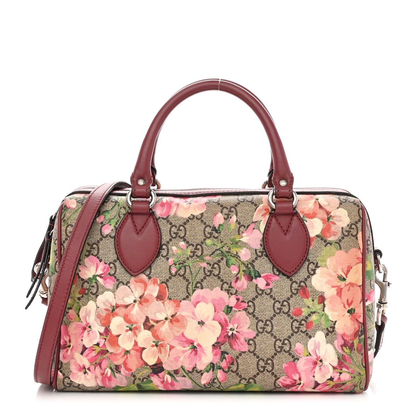 GG Supreme Monogram Blooms Small Boston Beige Multicolor Dry Rose
