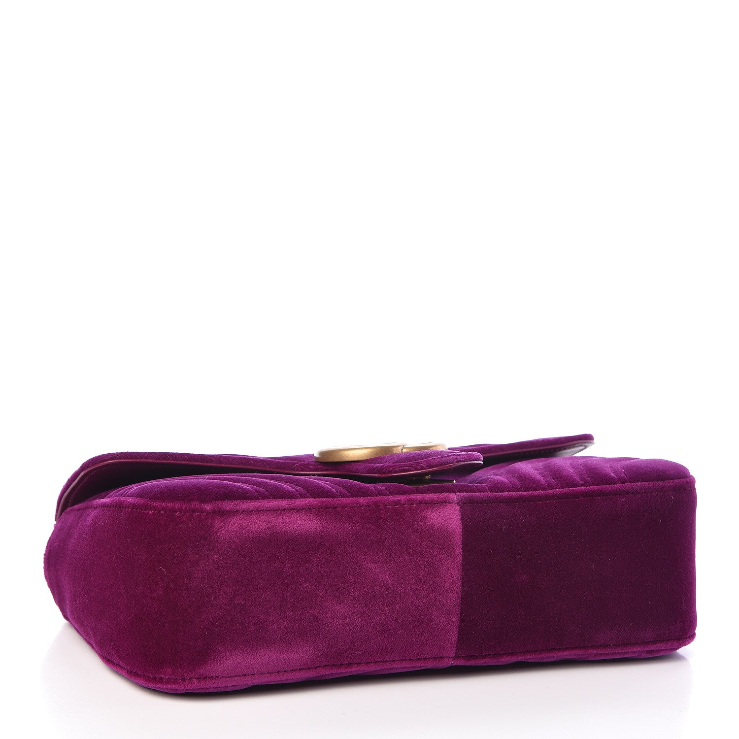 Gucci Velvet Matelasse Small GG Marmont Shoulder Bag Fuchsia Violet Cyclamen 4 of 10