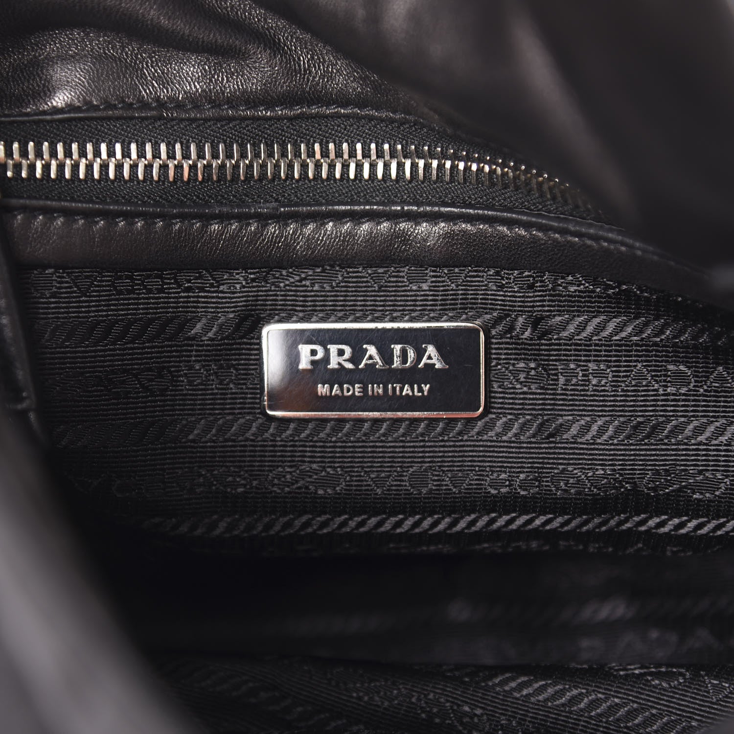 Prada Soft Calfskin Tessuto Nylon Shoulder Bag Black 6 of 9