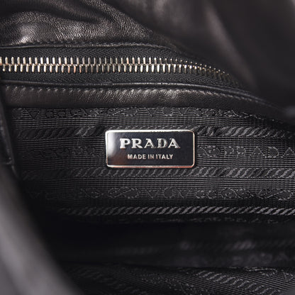 Prada Soft Calfskin Tessuto Nylon Shoulder Bag Black 6 of 9