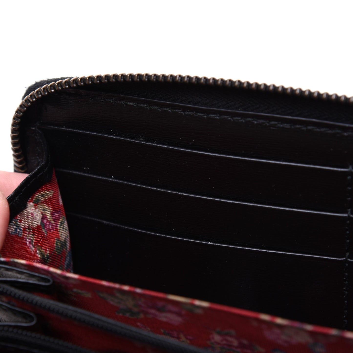 Calfskin Web Trapuntata GG Zip Around Wallet Black
