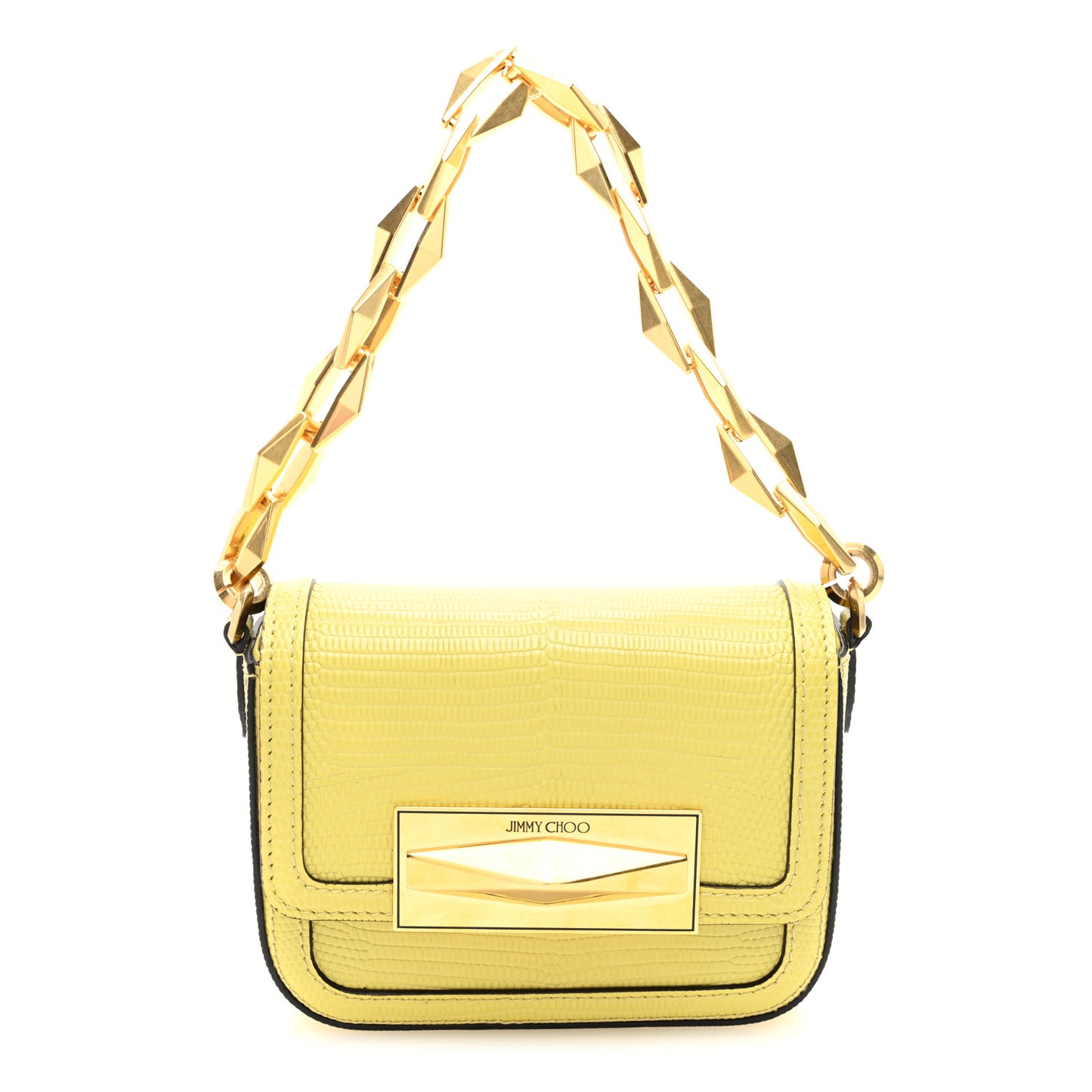 Lizard Embossed Mini Bag Yellow