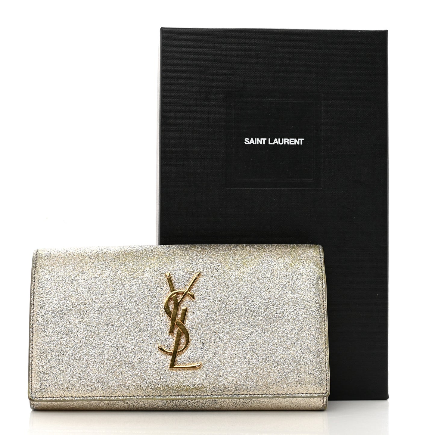 Metallic Calfskin Classic Monogram Cassandre Wallet Gold