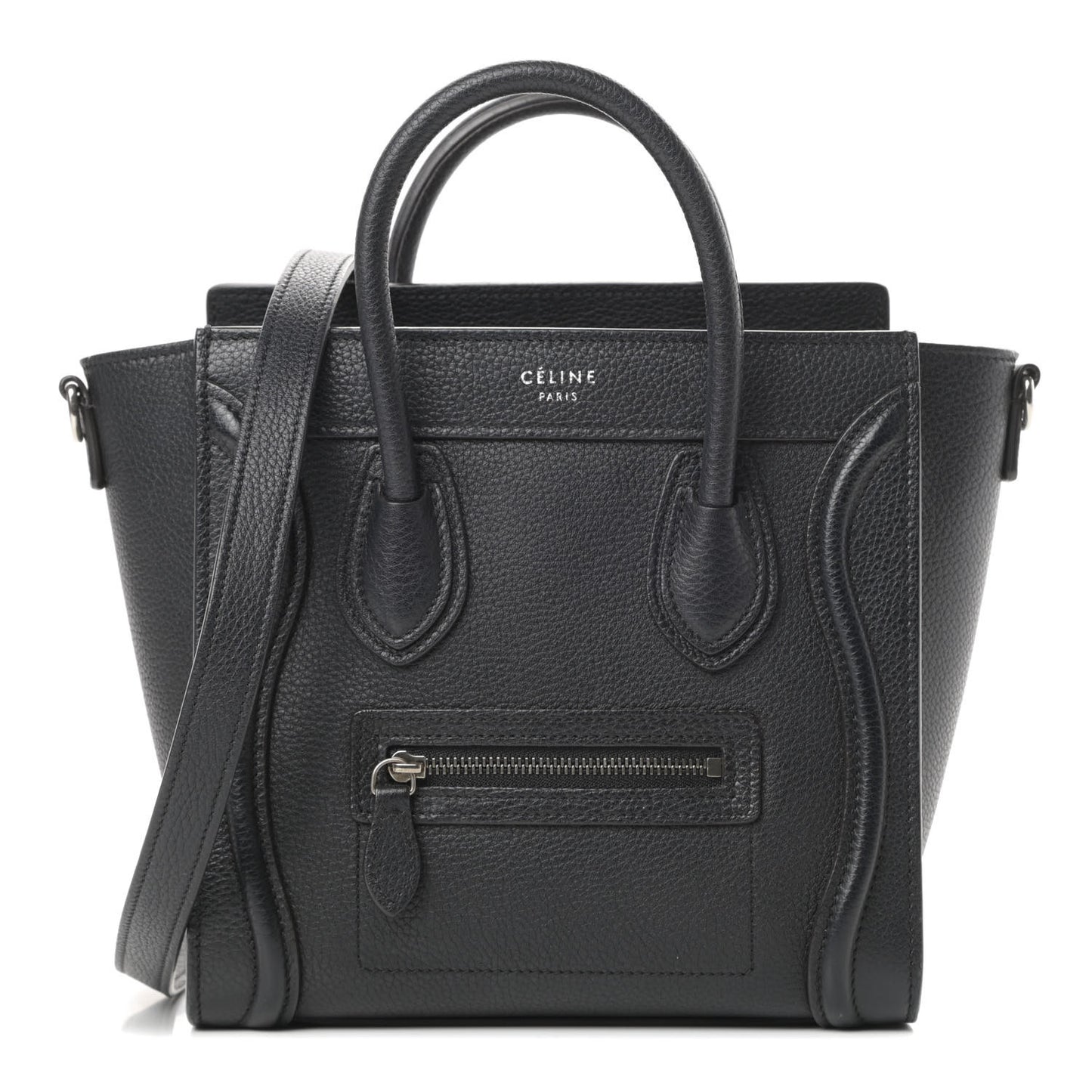 Drummed Calfskin Nano Luggage Black