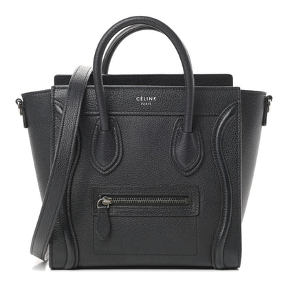 Celine Drummed Calfskin Nano Luggage Black 1 of 13