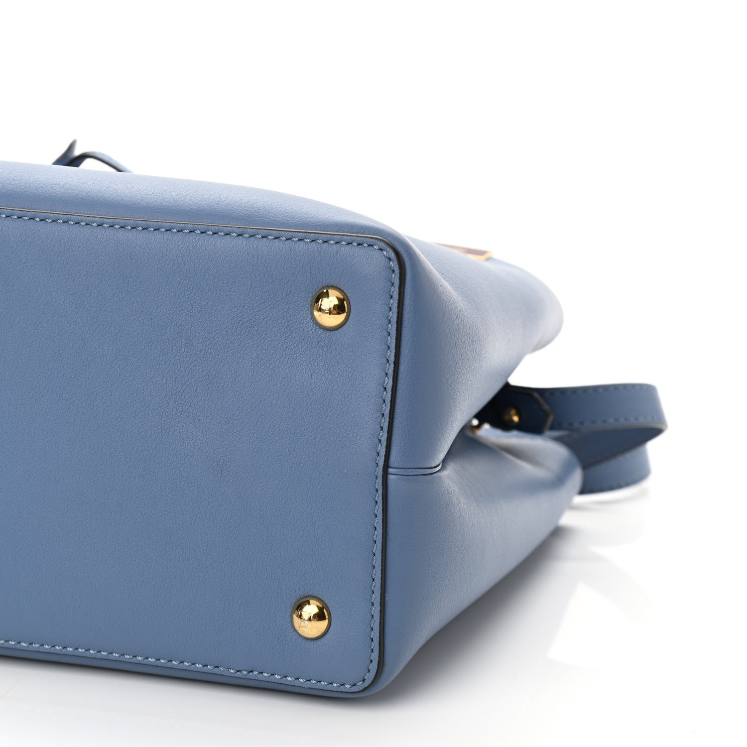 Fendi Vitello Dolce Century Petite 2Jours Tote Blue 8 of 9