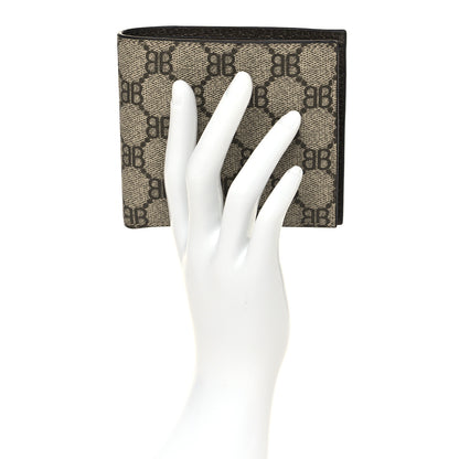 Gucci X BALENCIAGA BB Supreme Monogram Bi-Fold Wallet Beige Ebony 2 of 6