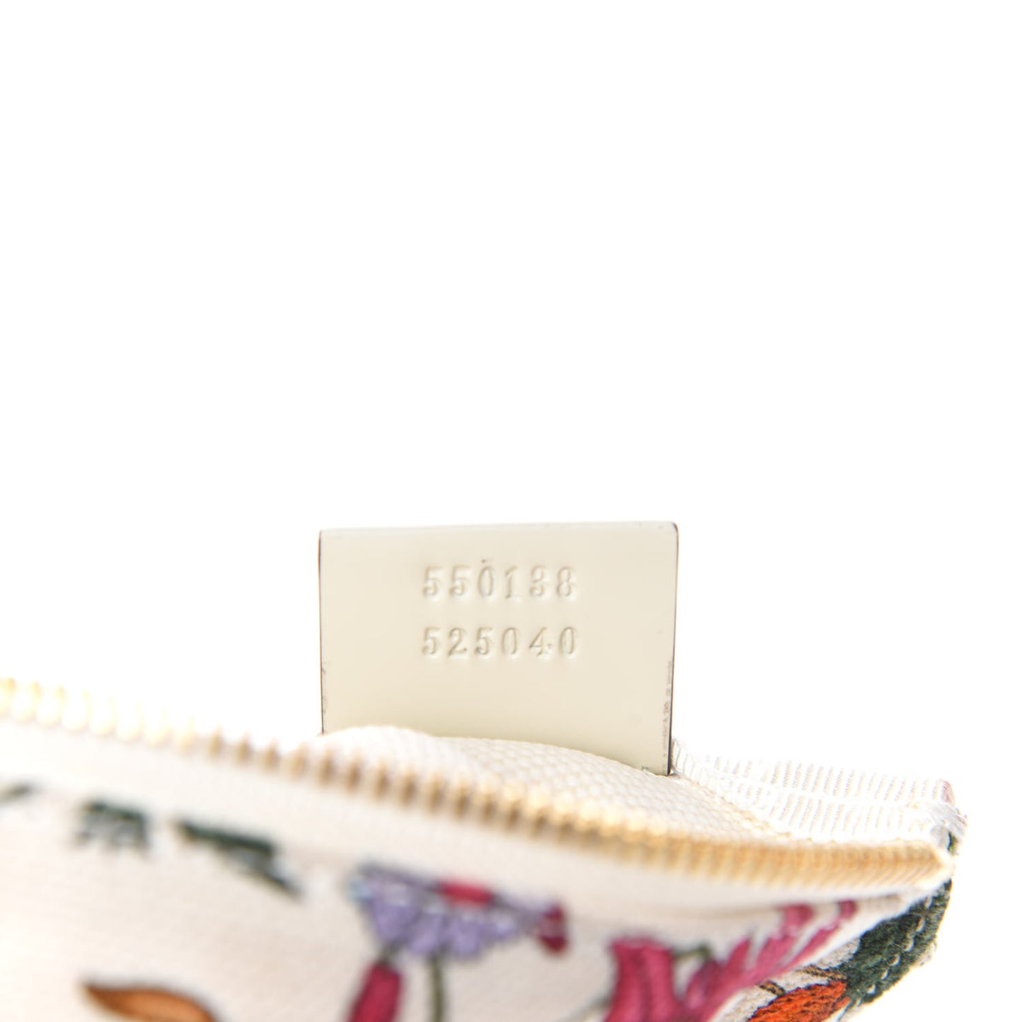 Canvas Flora Floral Calfskin Medium Cutout Shoulder Bag White Multicolor