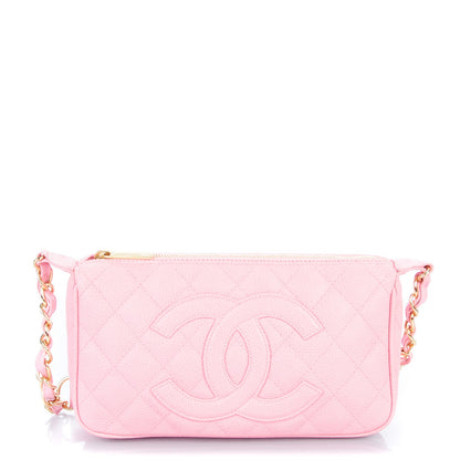 Chanel Caviar Quilted Pochette Pink 1 of 7