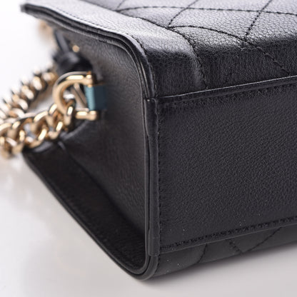 Chanel Grained Calfskin Stitched Mini Label Click Shopper Tote Black 9 of 10