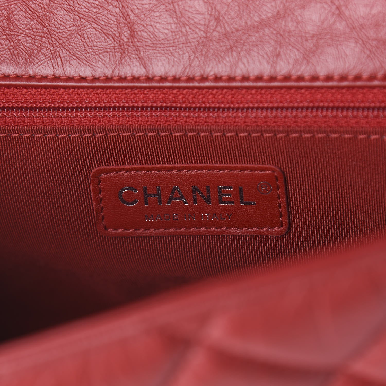 Chanel Crumpled Calfskin Medium Chain All Over Flap Red 5 of 10