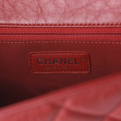 Chanel Crumpled Calfskin Medium Chain All Over Flap Red 5 of 10