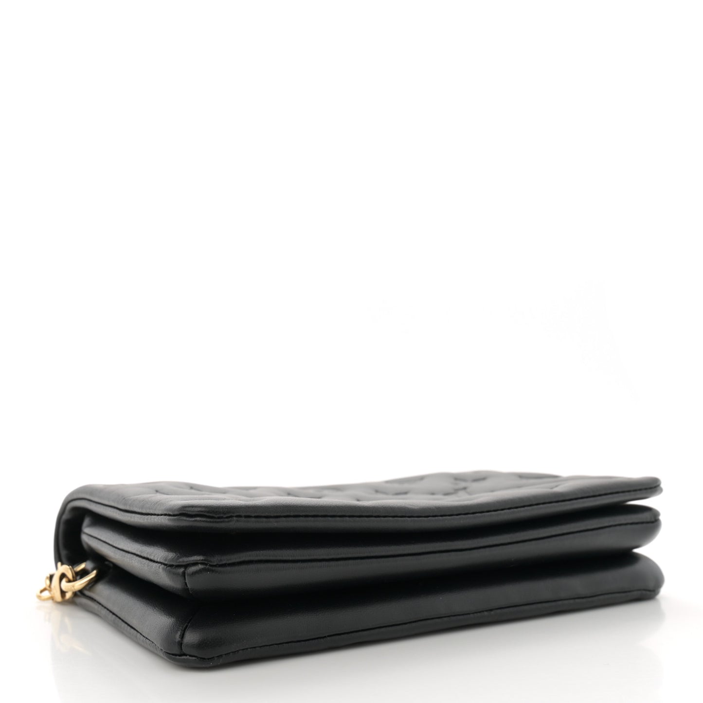 Lambskin Embossed Monogram Pochette Coussin Black