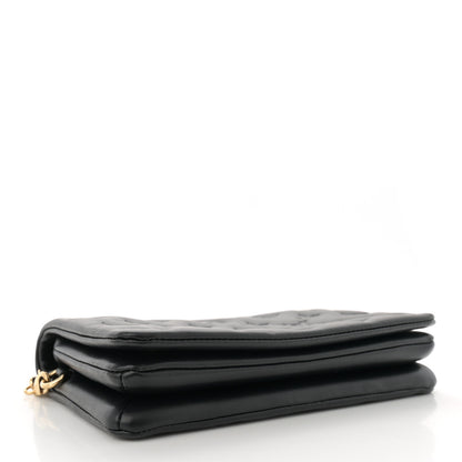 Louis Vuitton Lambskin Embossed Monogram Pochette Coussin Black 4 of 10