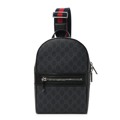 gucci ophidia mini backpack in black Authentic Calfskin Leather Web GG Small Dome Shoul Paris Station Shop Green and red Web trim Gucci Leather Ophidia Backpack -