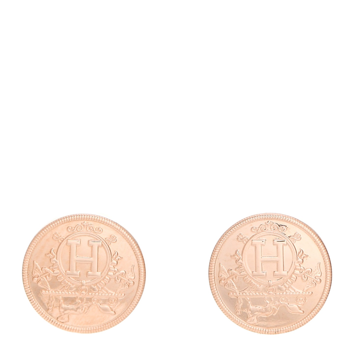 18K Rose Gold TPM Ex-Libris Stud Earrings