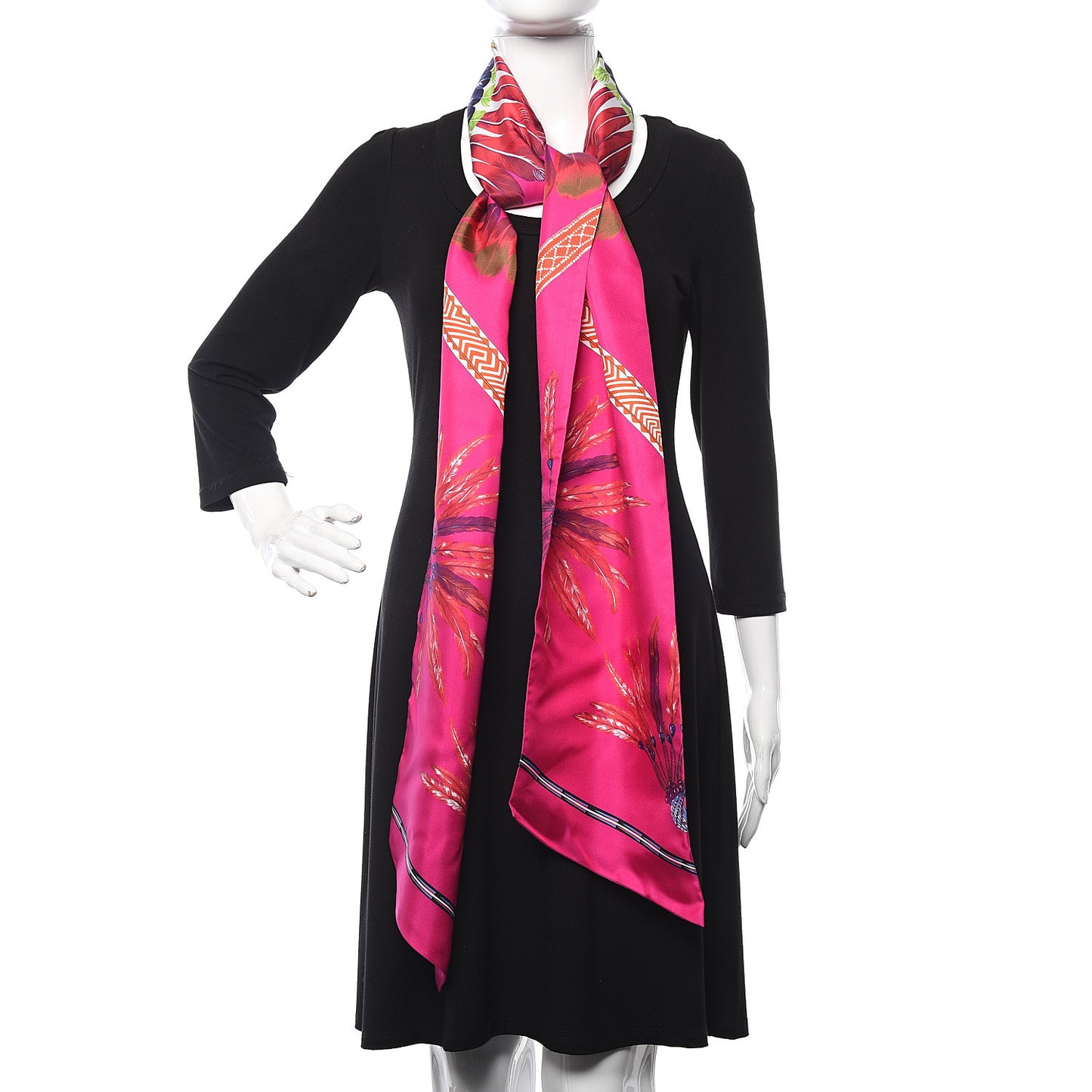 Silk Brazil Maxi Twilly Fuchsia Encre Rouge