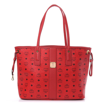 MCM Visetos Medium Liz Reversible Shopper Tote Ruby Red 1 of 12