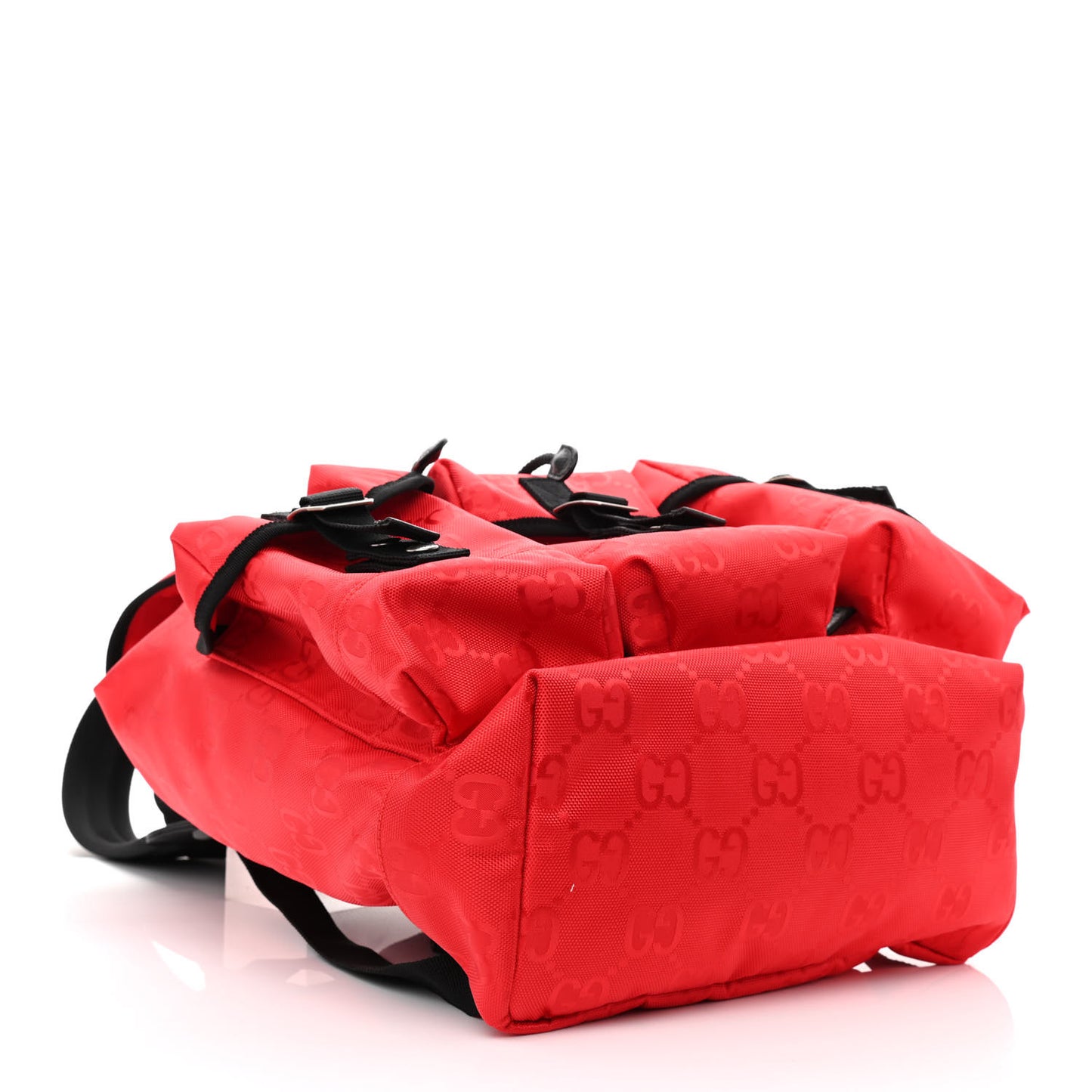 X 100 THIEVES Econyl Nylon Monogram Off The Grid Utility Pocket Backpack Red Black