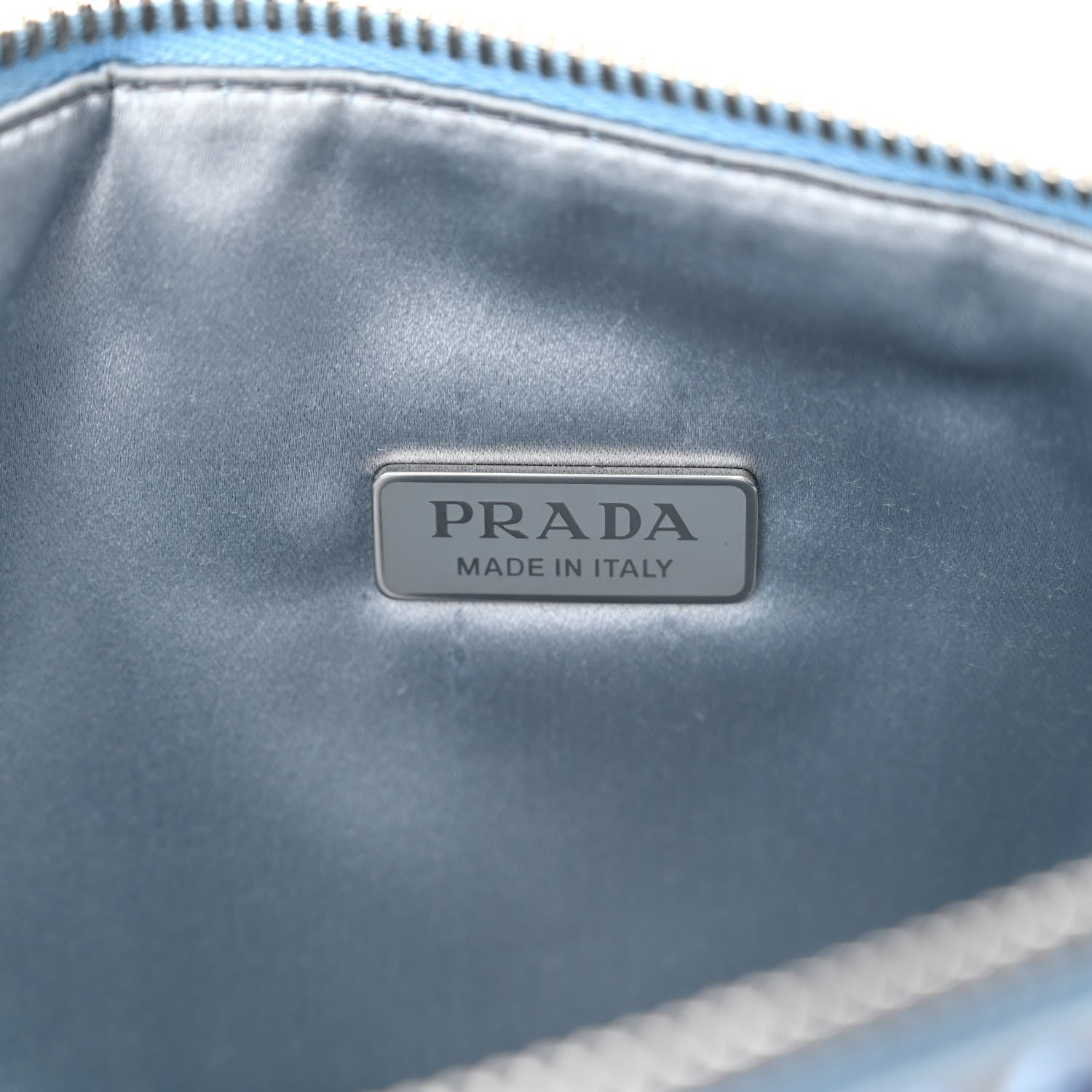 Prada Satin Crystal Triangle Pouch Celeste 6 of 11