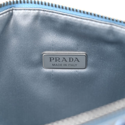 Prada Satin Crystal Triangle Pouch Celeste 6 of 11