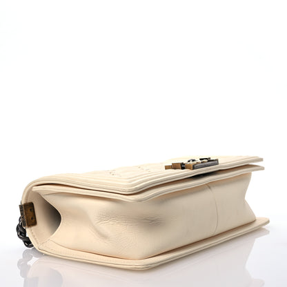 Chanel Calfskin Double Stitch Medium Boy Flap White 4 of 13