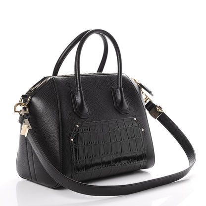 Givenchy Calfskin Crocodile Embossed Small Antigona Black 4 of 8