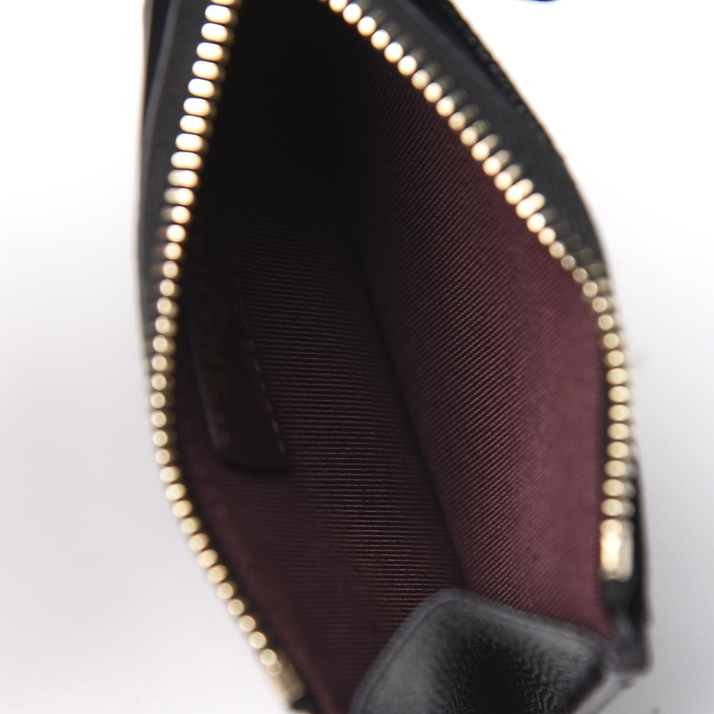 Caviar Quilted CC Zip Card Holder Black
