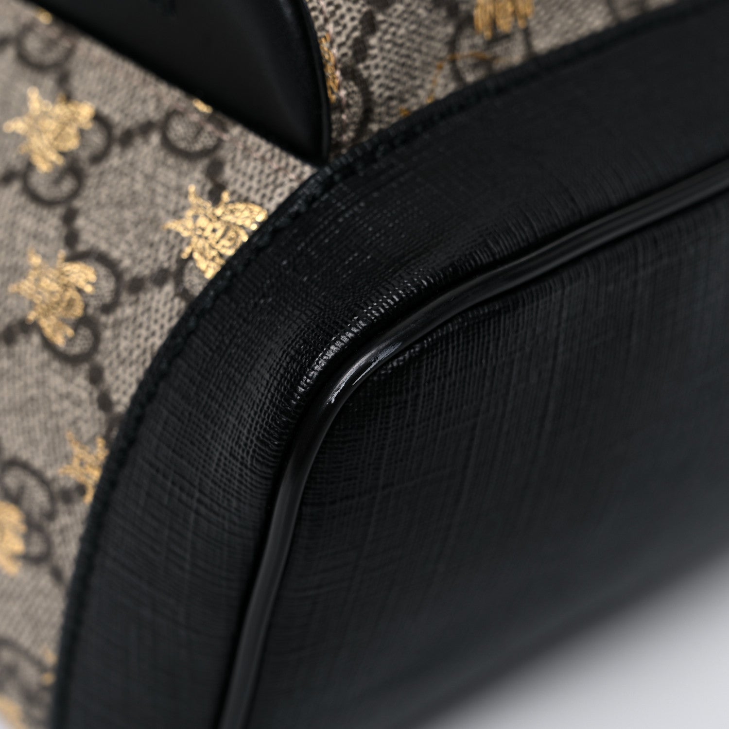 Gucci GG Supreme Monogram Bees Print Small Day Backpack Beige Oro Black 8 of 13