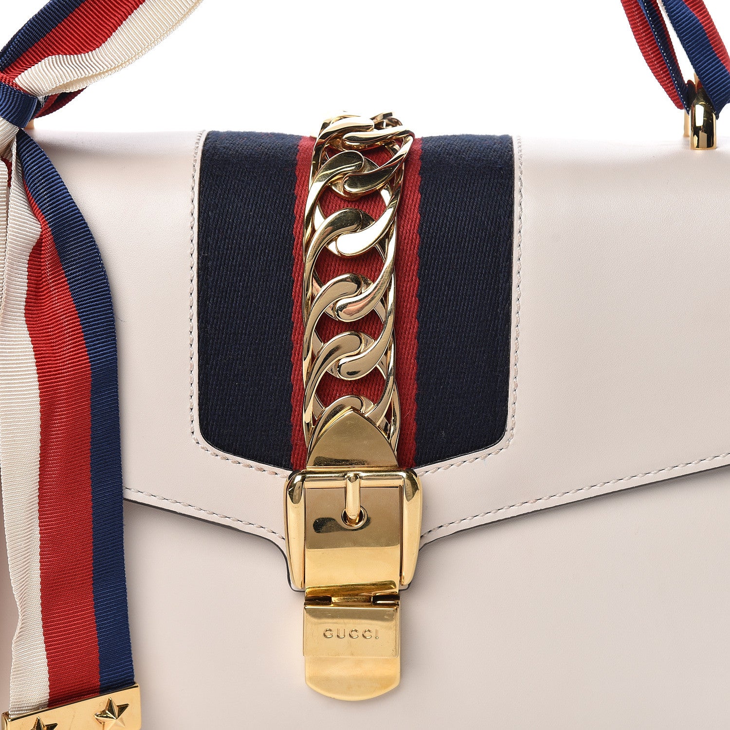 Gucci Calfskin Small Sylvie Shoulder Bag Off White 16 of 16