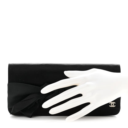 Chanel Satin Bow Clutch Black 2 of 9