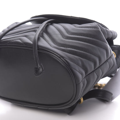 Gucci Calfskin Matelasse GG Marmont Flap Backpack Black 8 of 9
