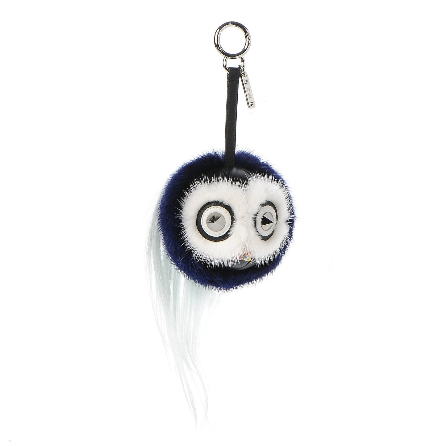 Mink Fox Fur QuTweet Birgami Bag Bug Charm Blue
