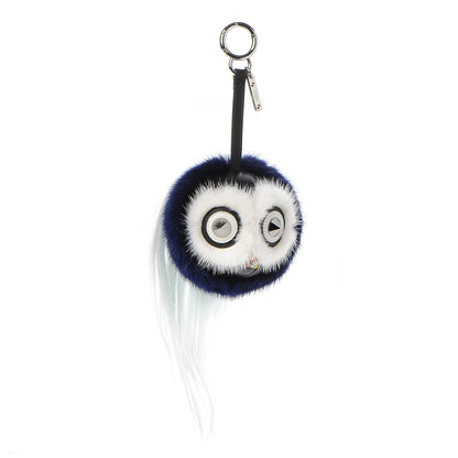 Fendi Mink Fox Fur QuTweet Birgami Bag Bug Charm Blue 1 of 4