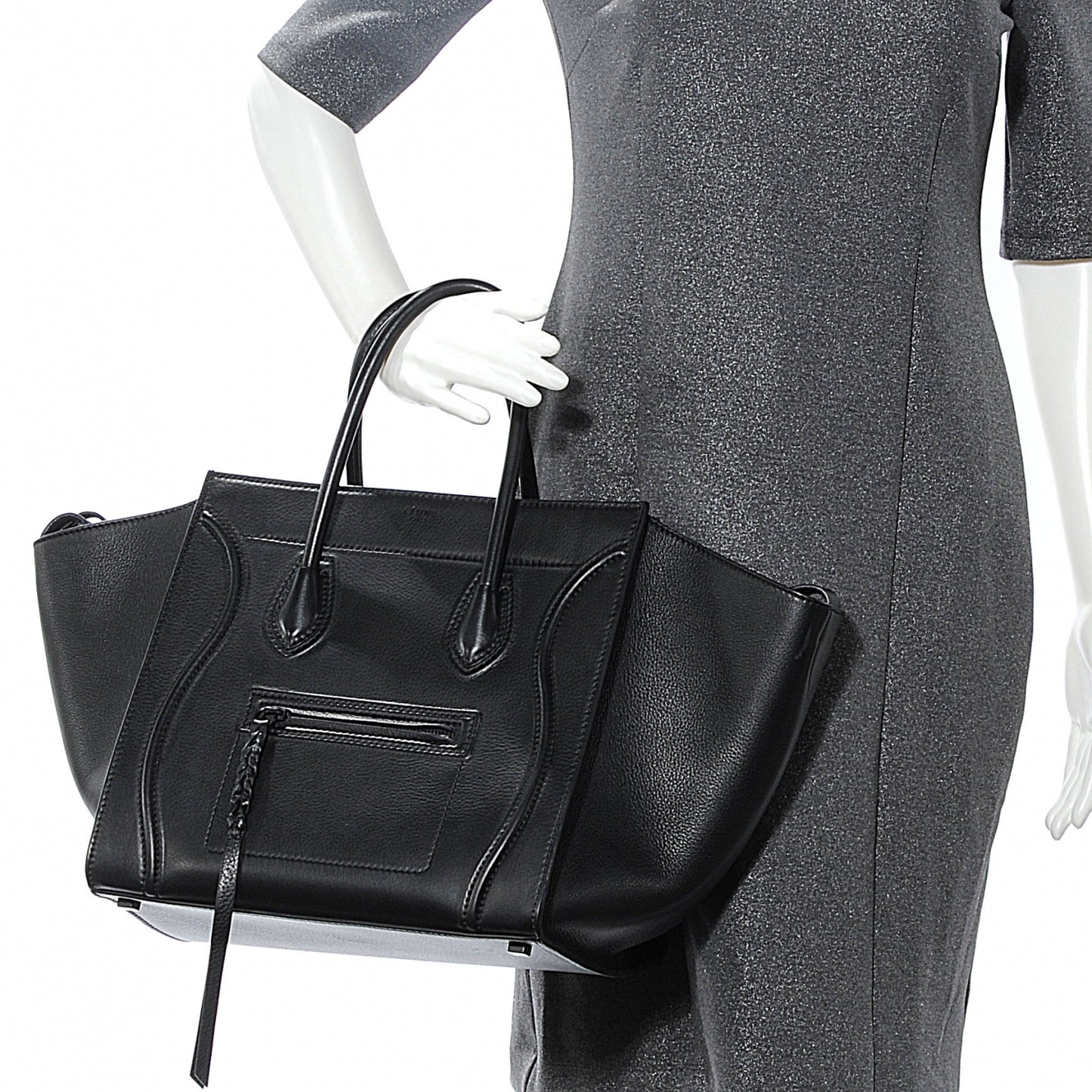 Supple Calfskin Medium Phantom Luggage Black