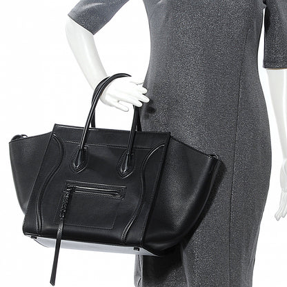 Celine Supple Calfskin Medium Phantom Luggage Black 2 of 8