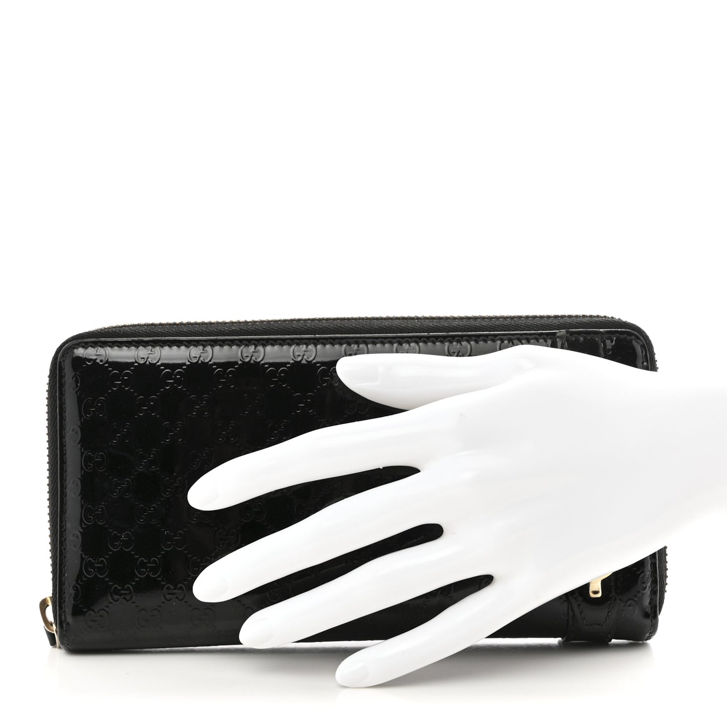 Patent Microguccissima Nice Zip Around Wallet Black