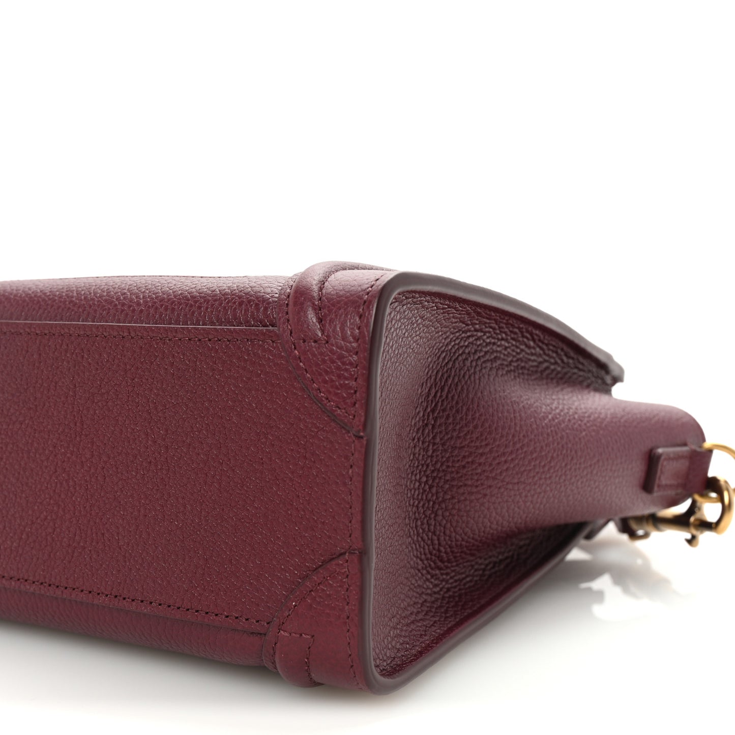 Drummed Calfskin Nano Luggage Burgundy