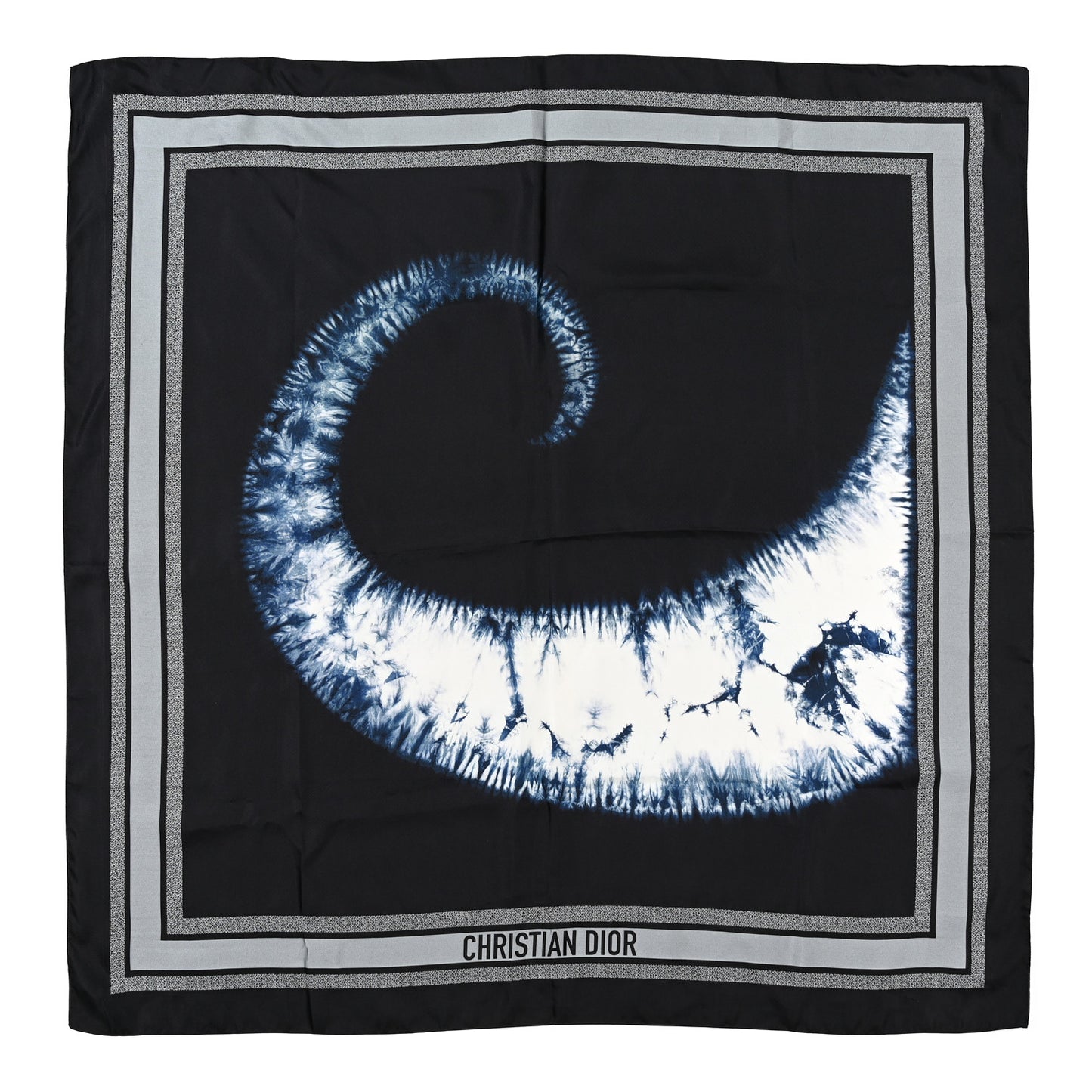 Silk Tie Dior Square Scarf Blue