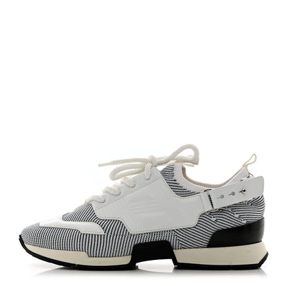 Hermes Calfskin Womens Athlete Sneakers 38.5 White Multicolor 1 of 12
