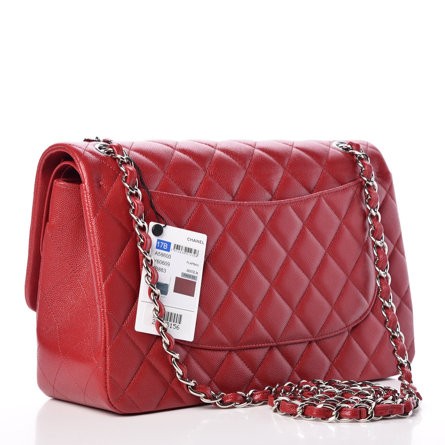 Chanel Caviar Quilted Jumbo Double Flap Red 3 of 13