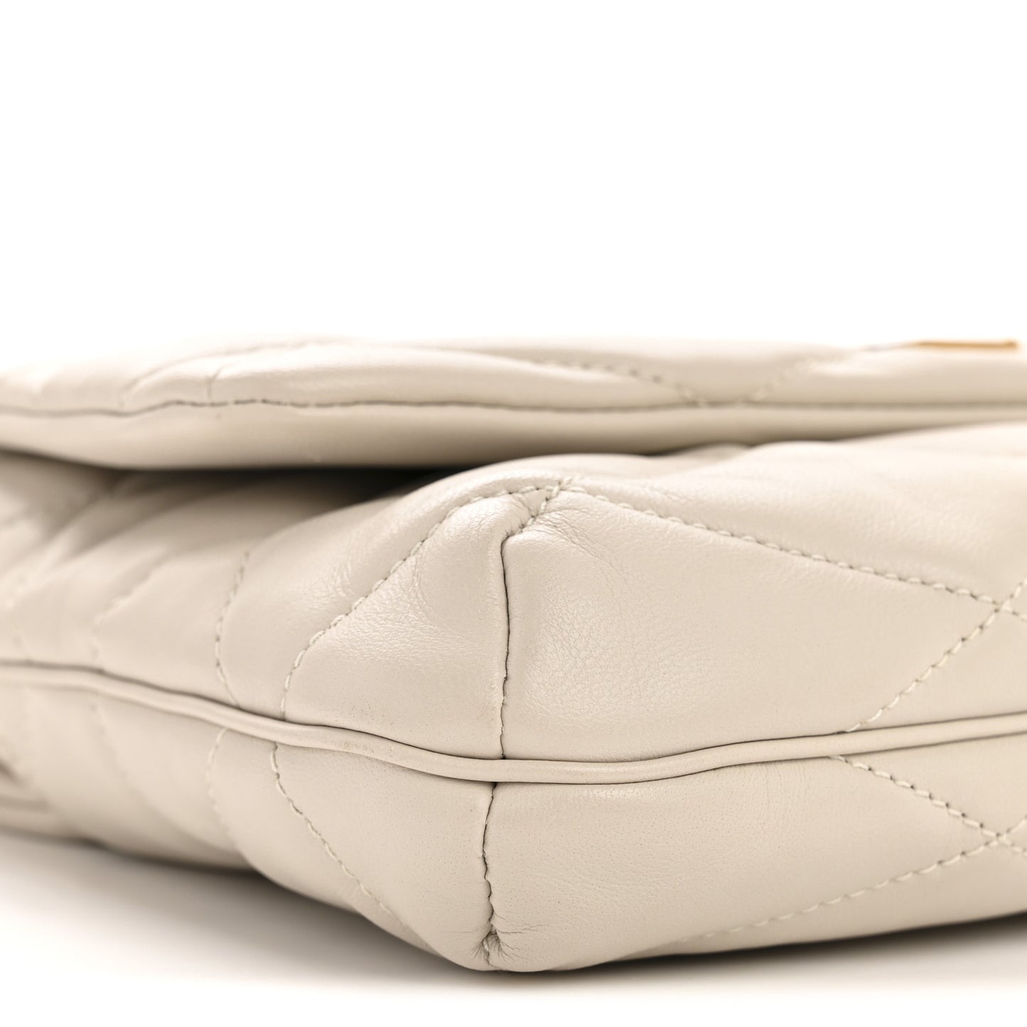 Lambskin Quilted Le 57 Diamond Shoulder Bag Crema Soft