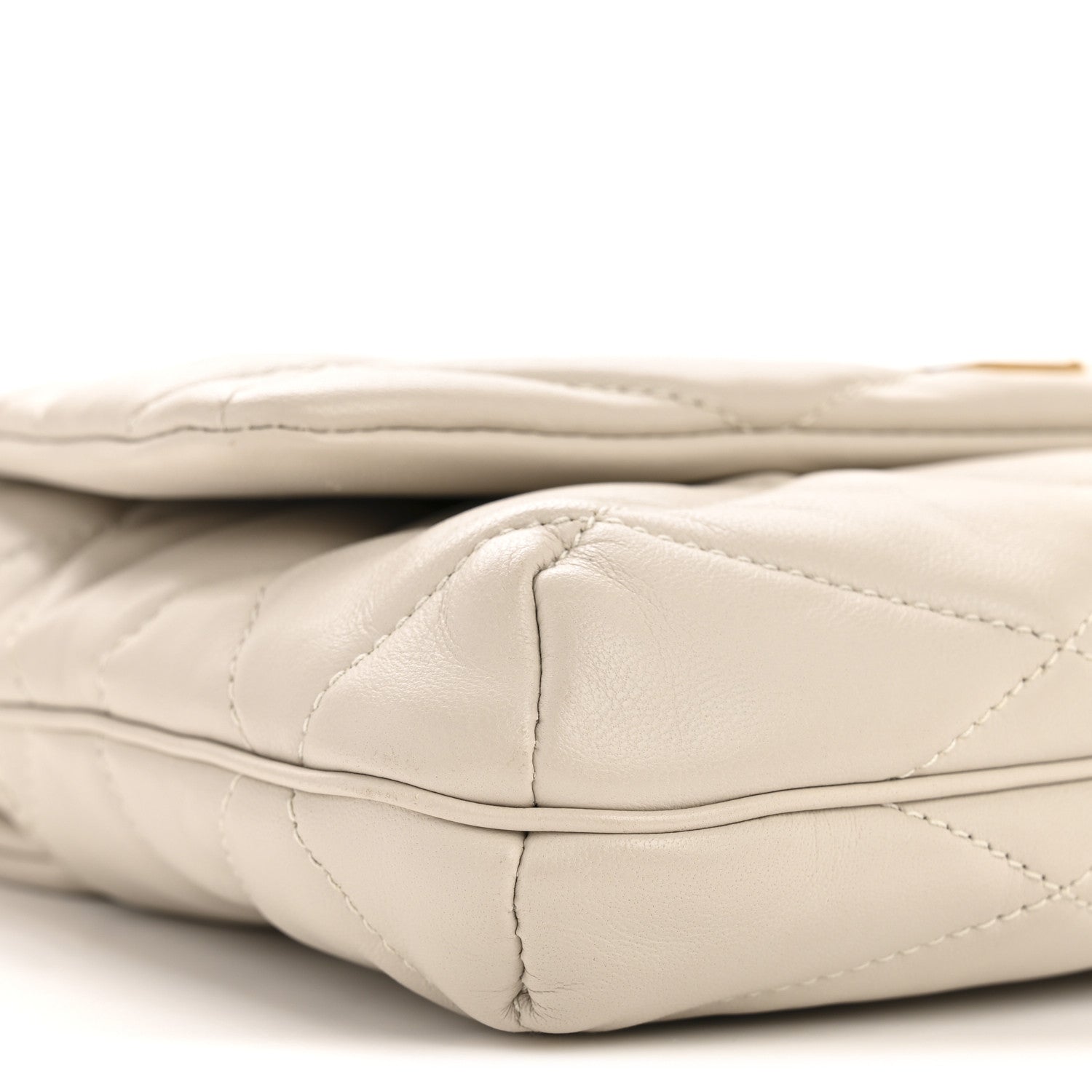 Saint Laurent Lambskin Quilted Le 57 Diamond Shoulder Bag Crema Soft 9 of 12