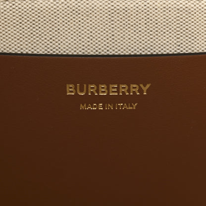 Burberry Canvas Smooth Calfskin Medium Two Tone Freya Tote Natural Tan 5 of 10