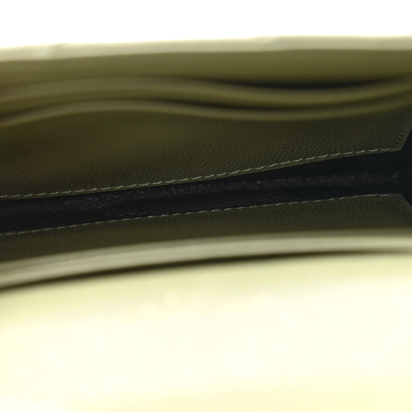 Grain De Poudre Matelasse Chevron Small Monogram Envelope Wallet Light Sage