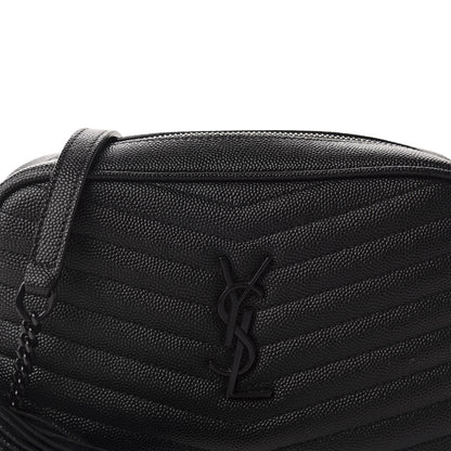 Saint Laurent Grain De Poudre Matelasse Monogram Mini Lou Camera Bag Black 10 of 10